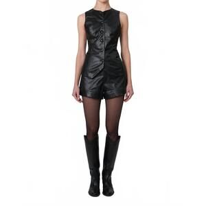 NEW PARENTEZI amandine vegan leather vest in black